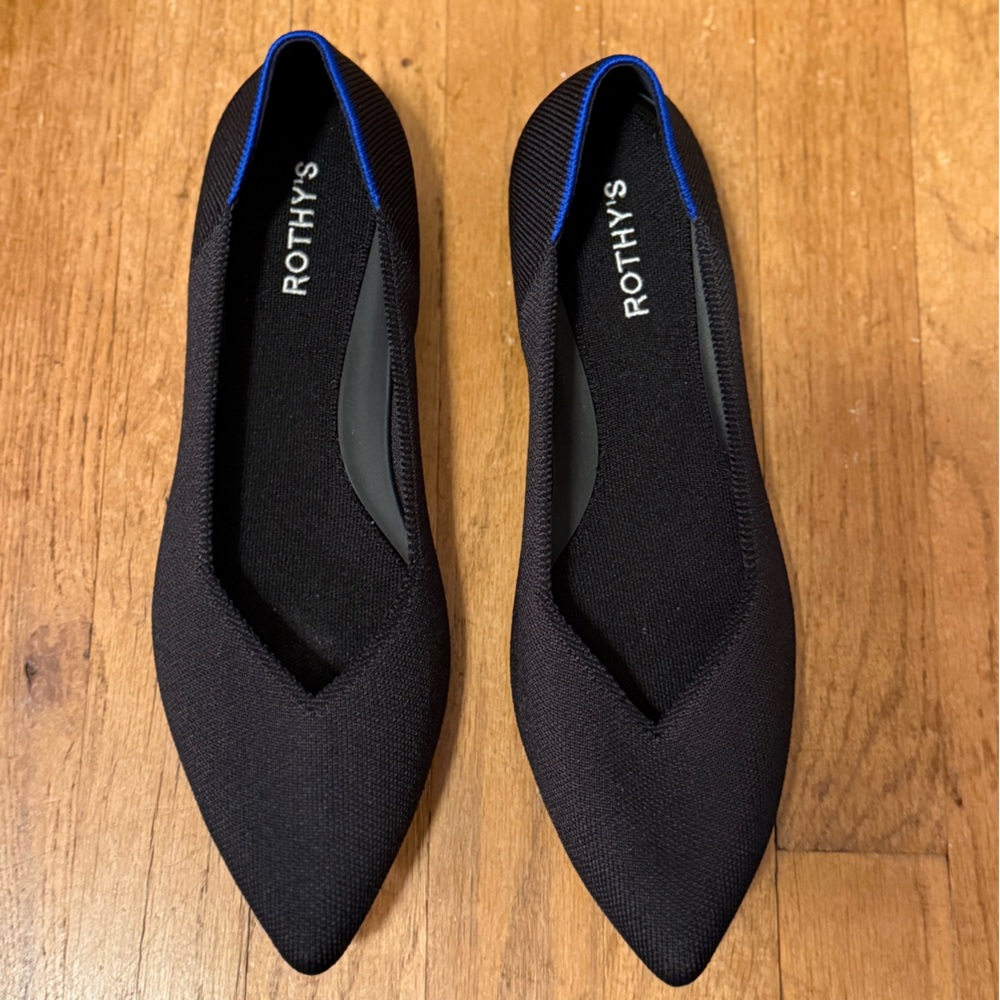 Rothy's Black Women's Point 2 Flats